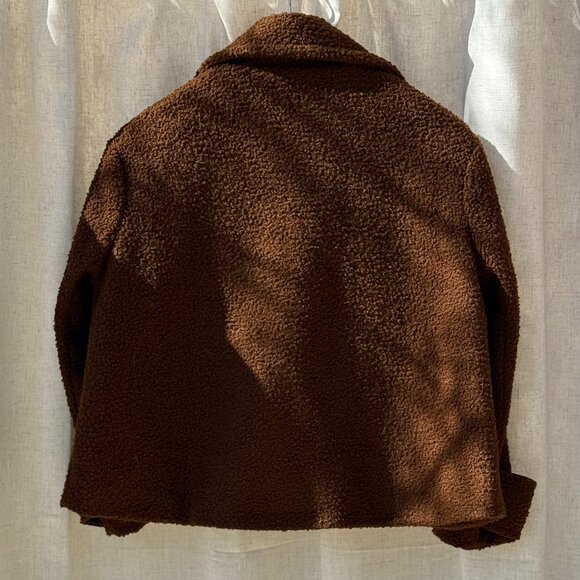 Chepè Italy Vintage-Style Brown Boucle Cropped Coat (S) - Picture 3 of 4